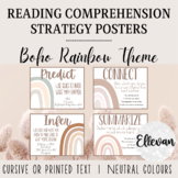 Reading Comprehension Strategy Posters | Boho Rainbow Neut