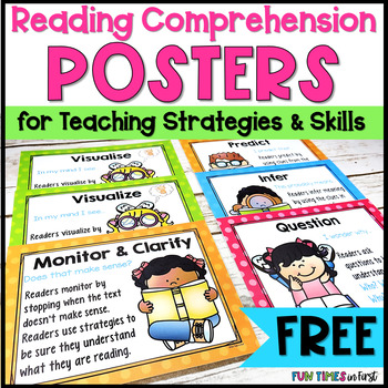 Preview of Reading Comprehension Strategies and Skills Posters FREE