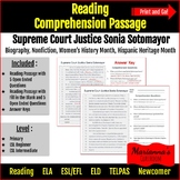 Reading Comprehension - Supreme Court Justice Sonia Sotomayor