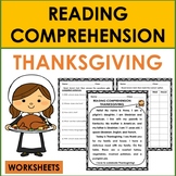 Reading Comprehension: THANKSGIVING WORKSHEETS