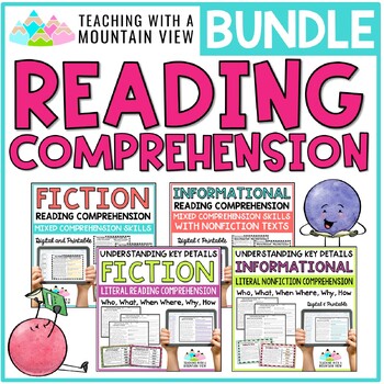 Preview of Reading Comprehension Activity Bundle | Worksheets and Task Cards