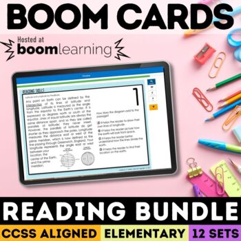 Preview of Reading Comprehension Task Cards Bundle | Common Core | Boom Cards