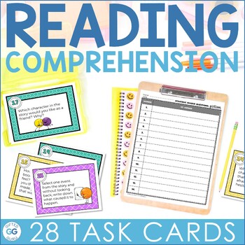 Preview of Reading Comprehension Task Cards Fiction Analysis Questions