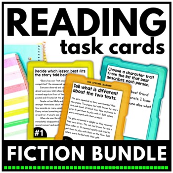 Preview of Reading Comprehension Task Cards | Fiction Bundle