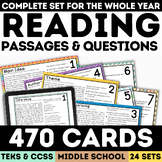 Short Stories with Comprehension Questions Task Cards ELA 