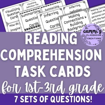 Preview of Reading Comprehension Task Cards for 3rd Grade - Common Core