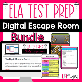 Preview of Test Prep Reading Comprehension - Review Escape Room Bundle