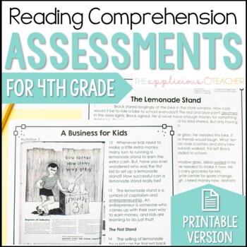 Preview of 4th Grade Reading Comprehension Tests