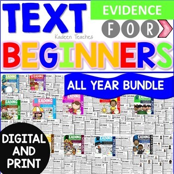Preview of Reading Comprehension Text Evidence for Beginners Bundle: Digital and Print