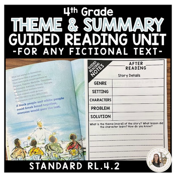 Preview of Reading Comprehension - Theme and Summary Guided Reading 4th Grade