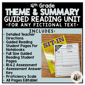 Reading Comprehension - Theme and Summary Guided Reading 4th Grade
