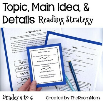 Preview of Finding Topic, Main Idea, and Key Details Reading Comprehension Passages