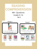 Reading Comprehension WH- Questions (K-1st) Set 2 - Englis