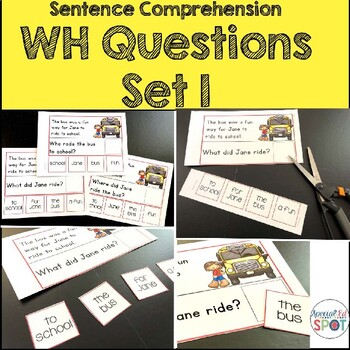 Preview of Reading Comprehension:WH Questions SET 1-SPECIAL EDUCATION