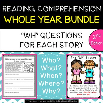 Preview of Reading Comprehension & "WH" Questions(w/digital option)BUNDLE-Distance Learning