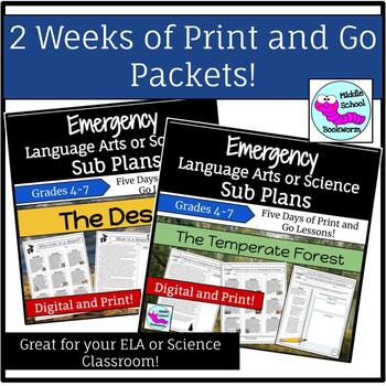 Preview of Reading Comprehension Weekly Packets for ELA or Science