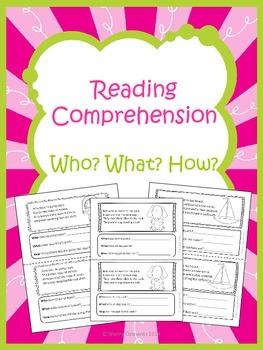 Preview of Reading Comprehension Passages | Wh Questions | Who What How Questions