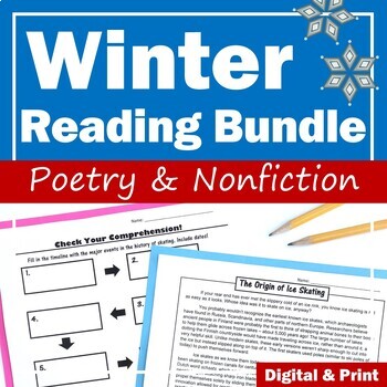 Reading Comprehension Winter Bundle - Nonfiction & Poetry | TPT