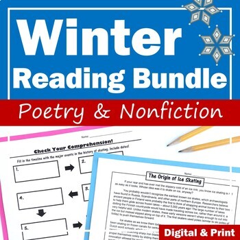 Preview of Winter Reading Activities - Nonfiction Passages & Poetry Practice Bundle
