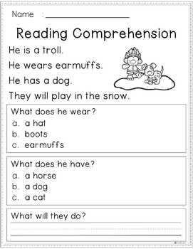 Reading Comprehension - Winter Edition By The Kiddie Class 