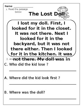 Preview of Reading Comprehension Worksheet