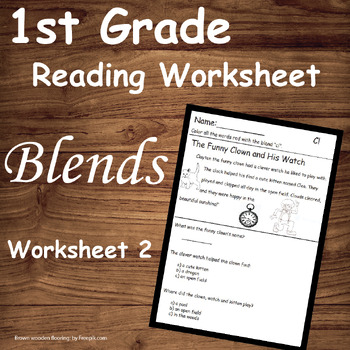 Reading Worksheets With Blends For Reading Comprehension (1st Grade)