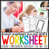 Reading Comprehension Worksheets for Any Story