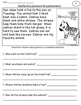 Reading Comprehension Worksheets by Teacher's Take-Out | TpT