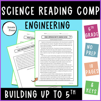 Preview of Reading Comprehension Worksheets 5th Grade Science Ramp Ups - Engineering Design