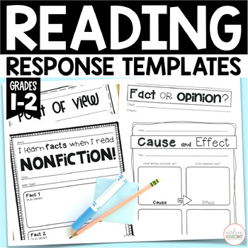 Preview of Reading Comprehension Worksheets - 75 Response Templates for Any Book Grades 1-2