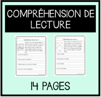 Preview of Reading Comprehension Worksheets/Compréhension de lecture (FRENCH)
