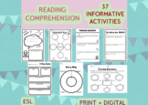Reading Comprehension Worksheets, ESL, Writing Activity, A