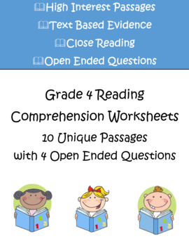 Reading Comprehension Worksheets – Grade 4 | 10 Passages with questions