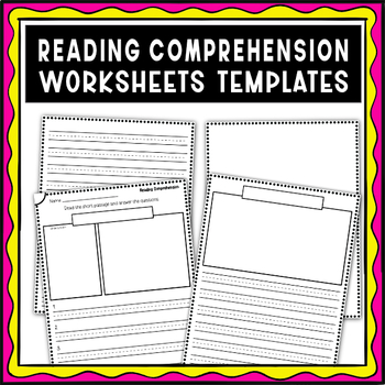 Reading Comprehension Worksheets Templates - FREE by Dino Studio