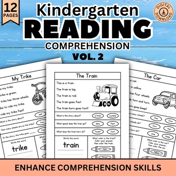 Preview of Reading Comprehension Passages and Questions Kindergarten (Vol. 2)
