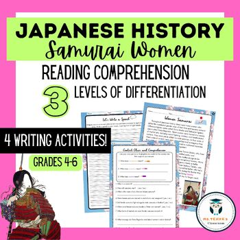 Preview of Reading Comprehension  | Writing Activities | Samurai Women