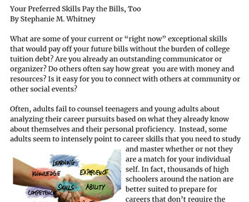 Preview of Reading Comprehension: Your Preferred Skills Pay the Bills, Too