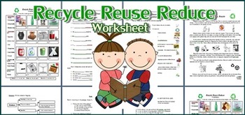 Preview of Recycle, Reuse and Reduce Worksheet