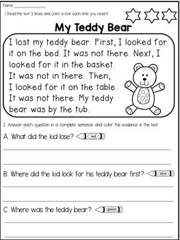 first grade reading comprehension passages and questions by dana s wonderland