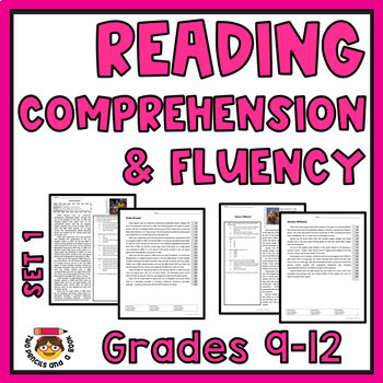 Preview of Reading Comprehension and Fluency Passages for High School Students Set 1