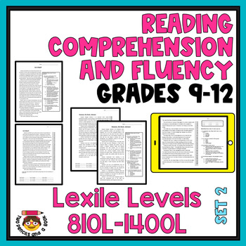Preview of Reading Comprehension and Fluency Passages for High School Students Set 2