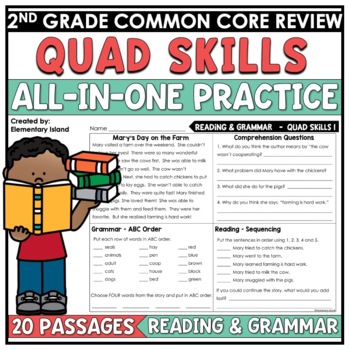 Preview of Reading Comprehension and Grammar Practice Spiral Review | 2nd Spiral Review
