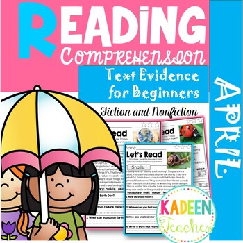 Preview of Reading Comprehension and Text Evidence Passages-April