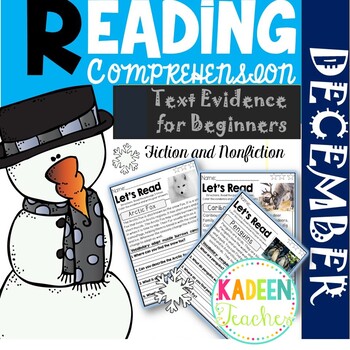 Preview of Reading Comprehension and Text Evidence Passages-December