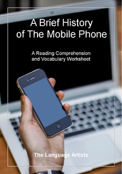 Preview of Reading Comprehension and Vocabulary Worksheet: Brief History of Mobile Phones