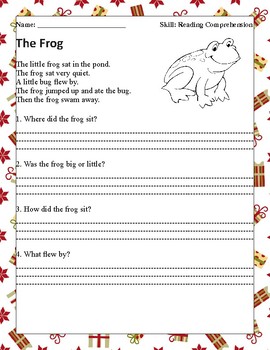 Reading Comprehension for 1st Grade by JJStore | TPT