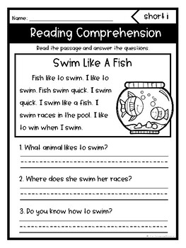 Reading Comprehension for Emerging Readers: Short Vowels | TPT