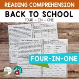 Reading Comprehension for Upper Elementary Back to School 
