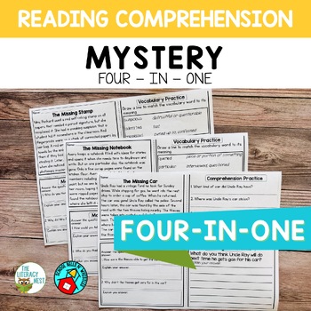 Preview of Reading Comprehension for Upper Elementary Mystery Reading Passages