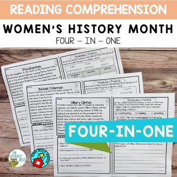 Preview of Reading Comprehension for Upper Elementary Women's History Reading Passages